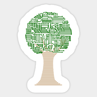 Circuit tree circuitry board Sticker